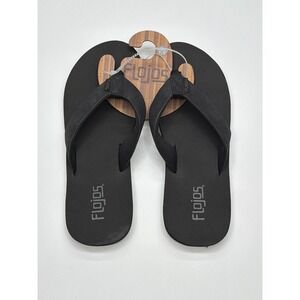 FLOJOS Sandals Men's‎ 10 Classic Slip-on Casual Flip-flops Everyday shoes Black